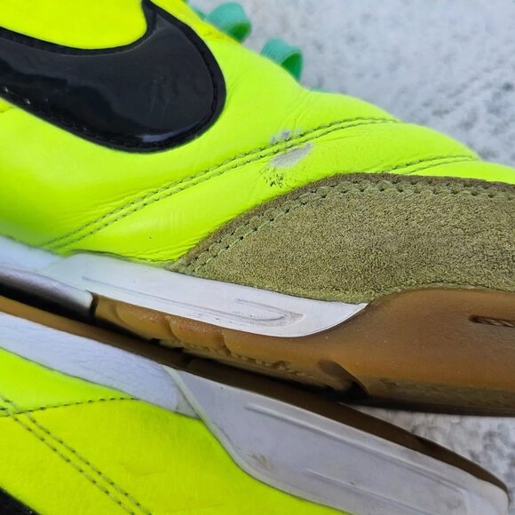 Nike Men Shoes Tiepmo Neon Green Sneaker Lace Up Leather Soccer Shoes Size 7.5 - Picture 7 of 11